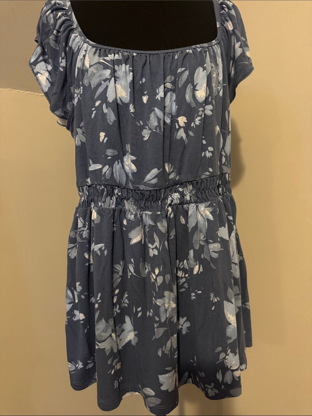 torrid Navy Blue Floral Elastic Waist top jersey super soft - Picture 1 of 8